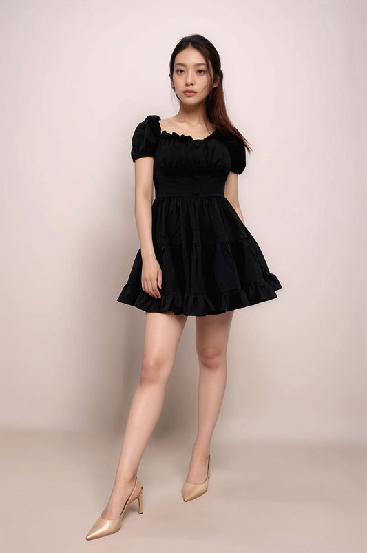 KEIRA PADDED MINI ROMPER DRESS