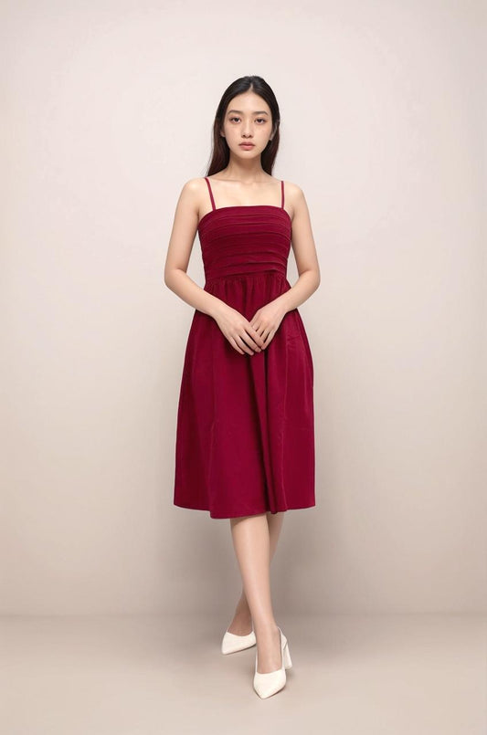 GRACE RUCHED MIDI DRESS