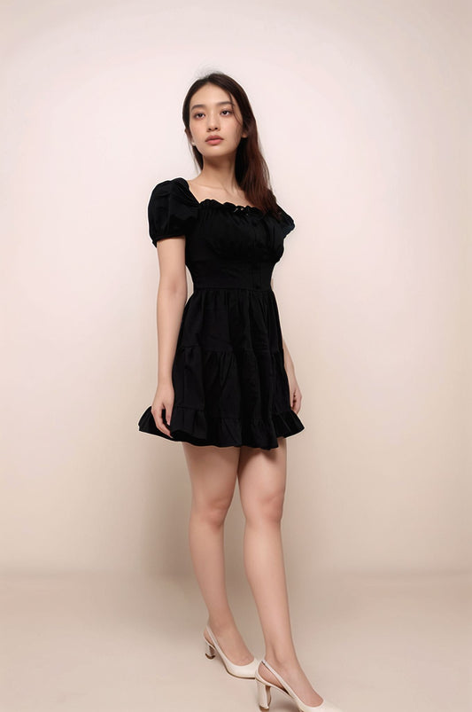 KEIRA PADDED MINI ROMPER DRESS