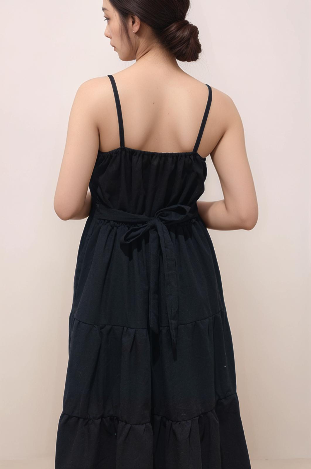 GWEN TIE RIBBON TIERED MAXI DRESS