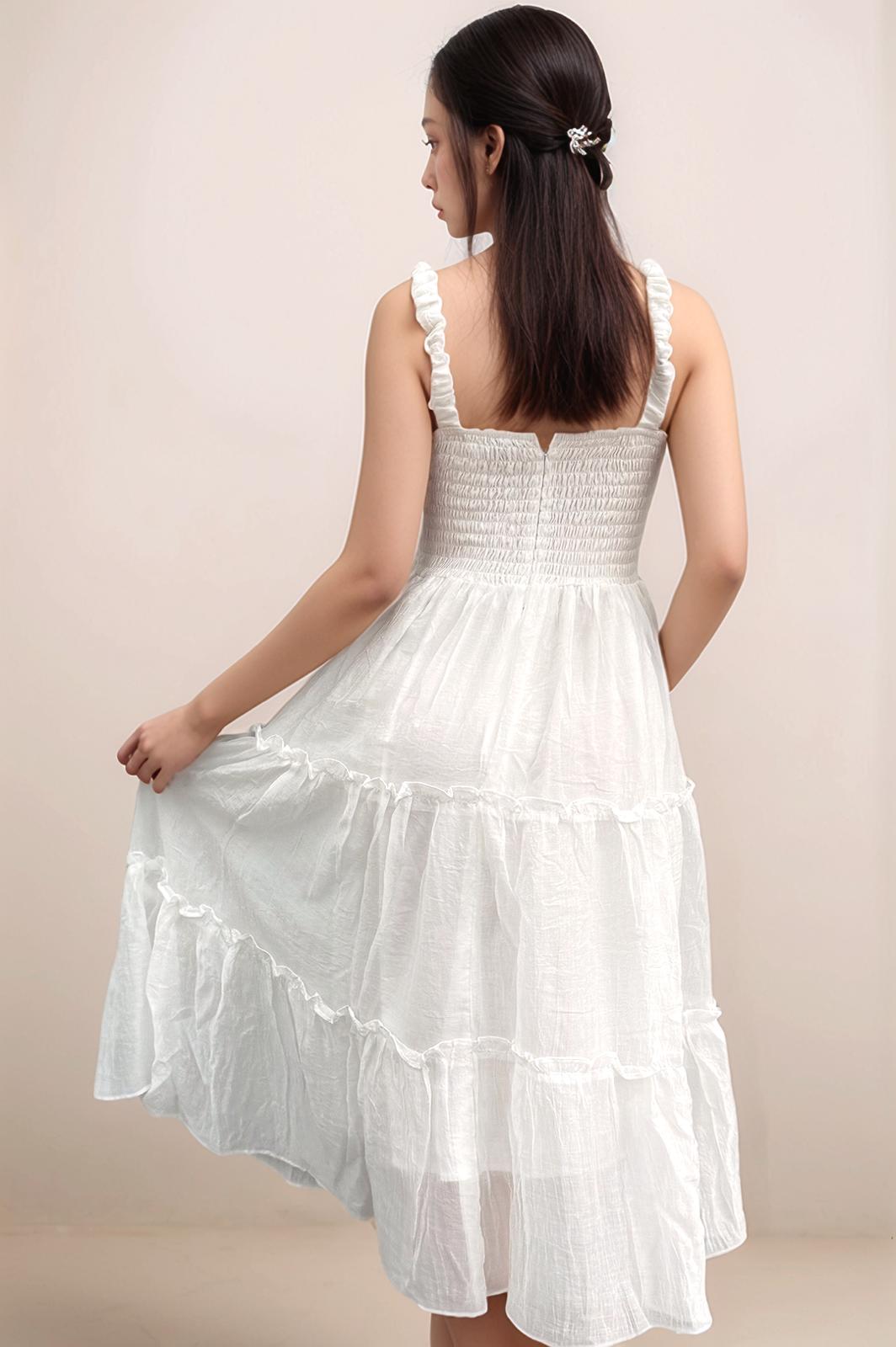 OLIVIA BUBBLE STRAPS MAXI DRESS