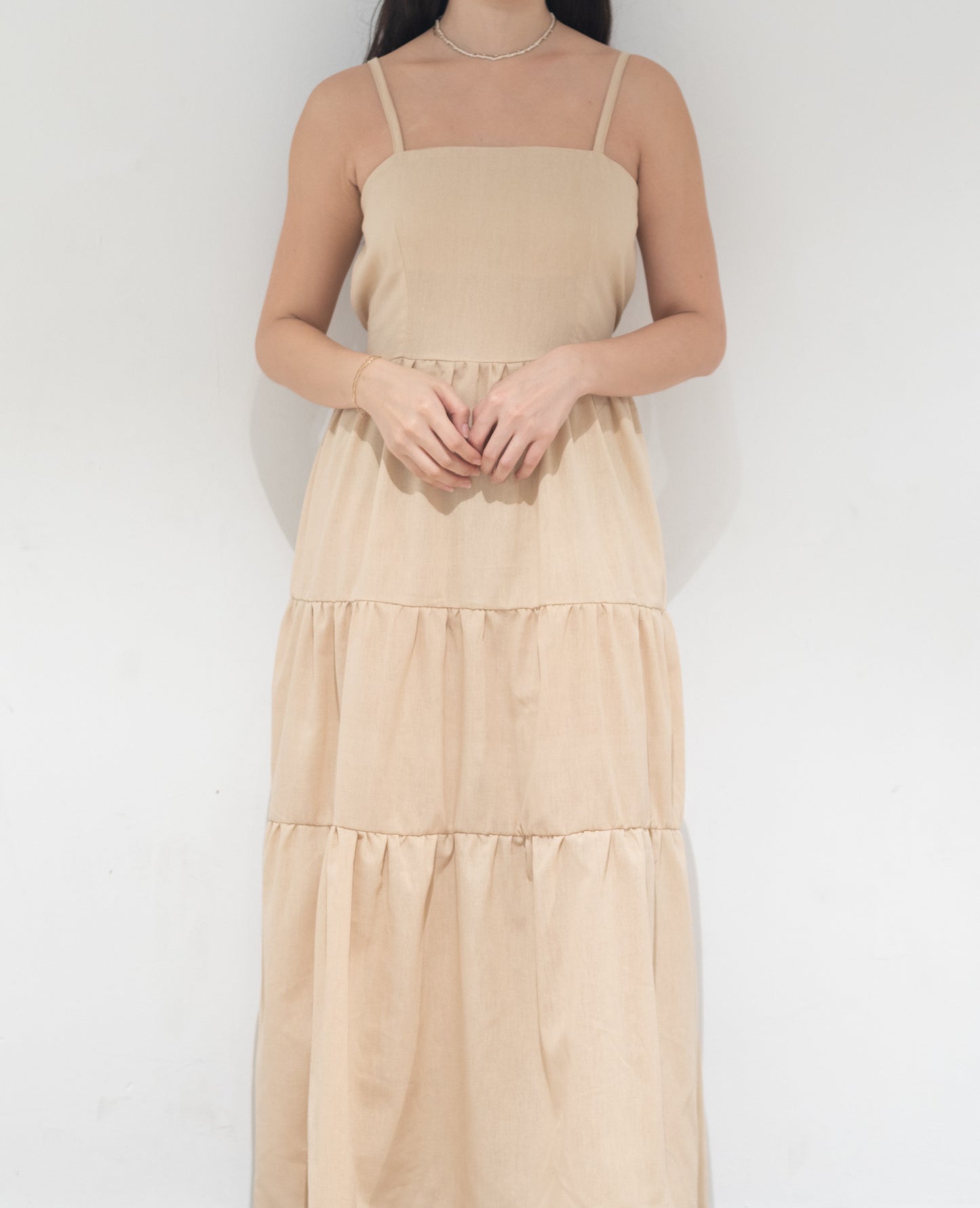 GWEN TIE RIBBON TIERED MAXI DRESS