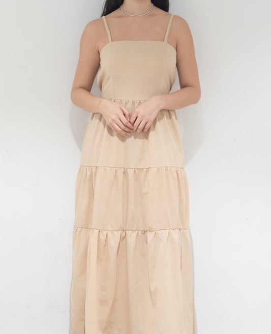 GWEN TIE RIBBON TIERED MAXI DRESS