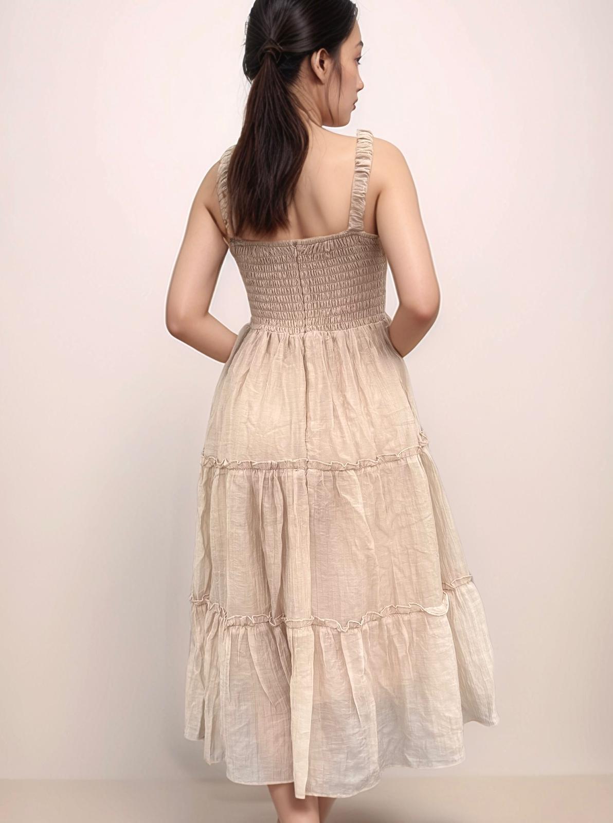 OLIVIA BUBBLE STRAPS MAXI DRESS